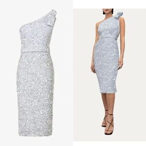Rachel Gilbert Kara One-shoulder Sequinned Midi Dress